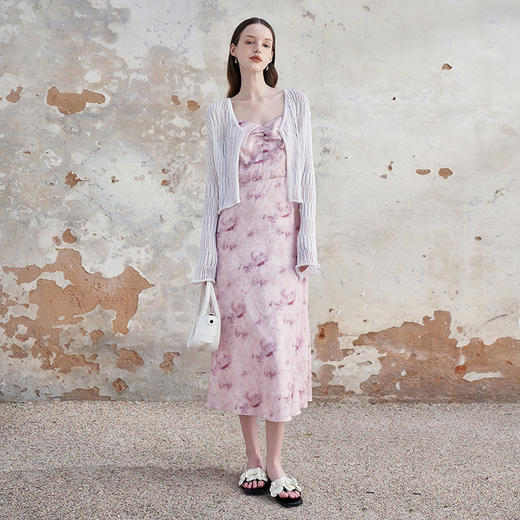 夏日甜美清新轻薄肌理感提花毛织衫女夏季针织衫防晒衫V1341240 商品图1