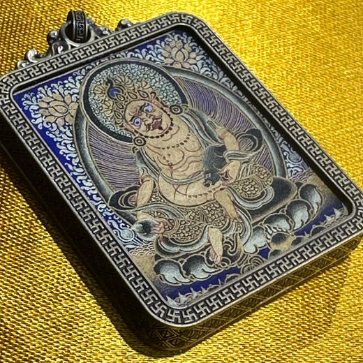 黑唐《黄财神》唐卡佛牌 商品图0