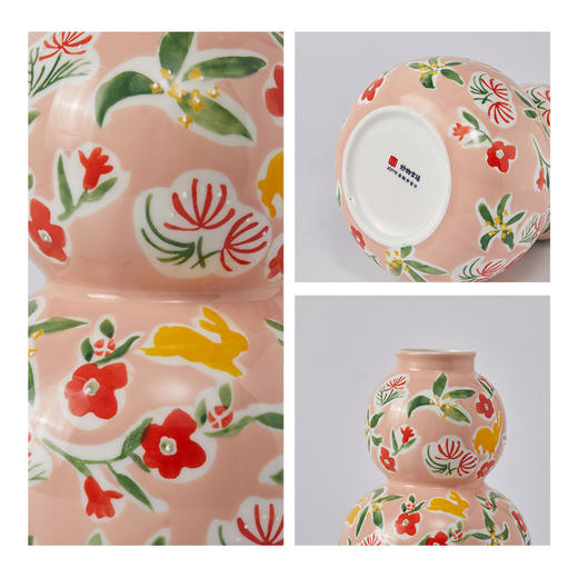 简小姐精选芍药季手工花瓶  JOYYE釉下手绘 陶瓷艺术茶具 瑞兽纳福新中式礼盒 下单5天发货 商品图5