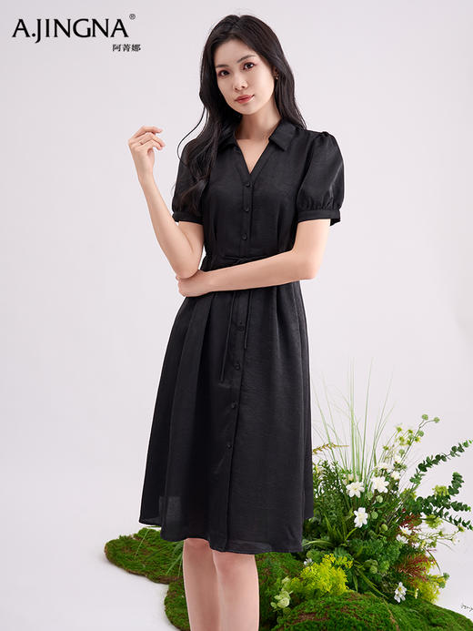 【法式轻奢】阿菁娜优雅POLO领气质收腰连衣裙F29X212017 商品图0