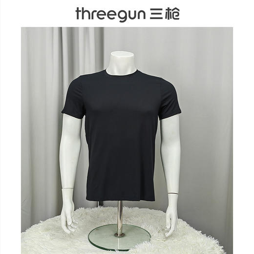 Threegun三枪 【凉感木代尔】圆领短袖男士T恤衫打底衫-2L083A021 商品图9