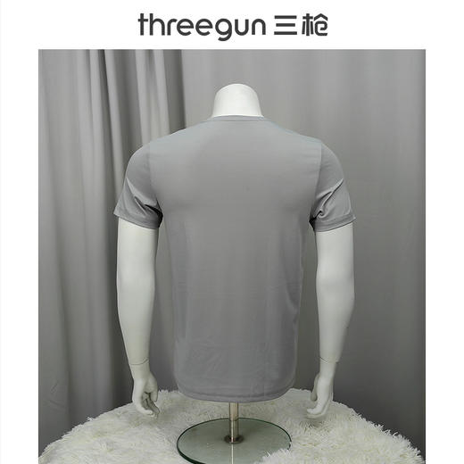Threegun三枪 【凉感木代尔】圆领短袖男士T恤衫打底衫-2L083A021 商品图14