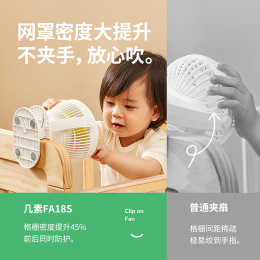 几素 usb小风扇夹子型桌面风扇办公室充电风扇台式学生宿舍床头睡眠夹扇婴儿车风扇户外露营小电扇720度旋转+4挡大风 商品图2