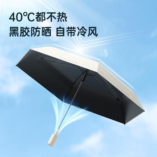 几素小风扇一体式遮阳防晒电风扇雨伞便携式充电折叠风扇伞大风力户外露营遮阳防晒太阳伞随身小型3挡大风+UPF50+黑胶防晒首创 商品图0