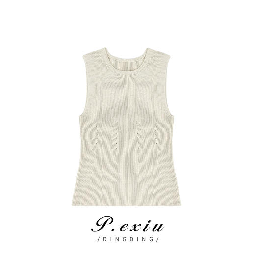 01-1 潘依绣丁丁宠粉秋冬新款纯色修身显瘦百搭无袖针织背心 K55391 商品图0