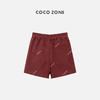 COCO ZONE"波尔多”夏季纯色后松紧腰短裤时尚设计感裤子CC2B0619 商品缩略图1