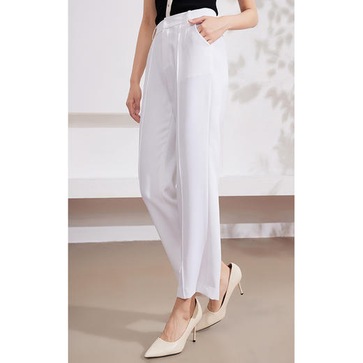 Gowani乔万尼裤子女2024新款爆款夏季薄款白色西装裤EM2F705001 商品图1
