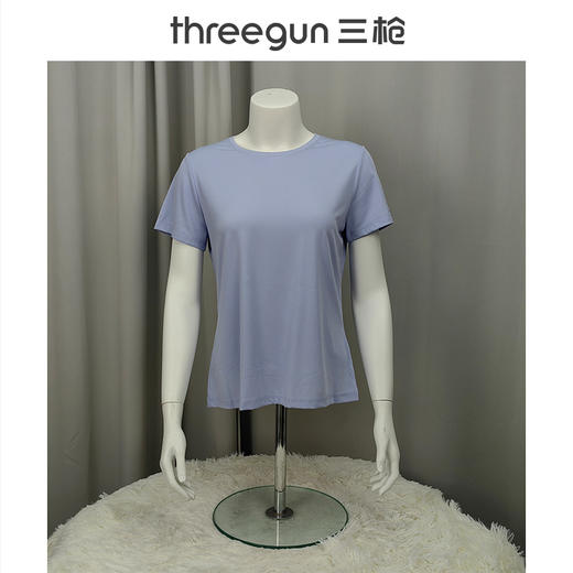 Threegun三枪 【凉感木代尔】圆领短袖女T恤衫打底衫-2L084A021 商品图9