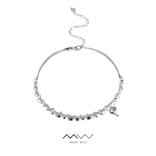 野月亮拉夫领小众法式个性气质浪漫设计感锁骨链颈链221YX0036 商品图3