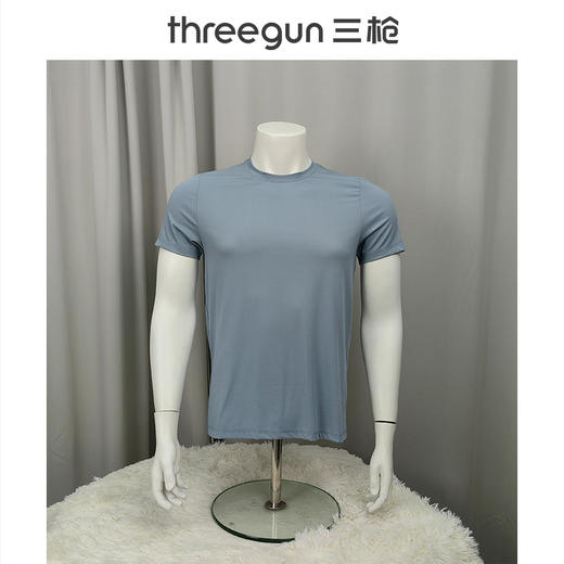 Threegun三枪 【凉感木代尔】圆领短袖男士T恤衫打底衫-2L083A021 商品图6