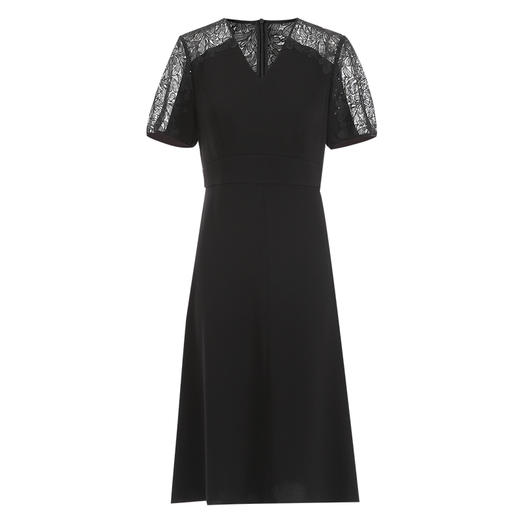 EITIE爱特爱夏季新款优雅气质镂空蕾丝泡泡袖收腰连衣裙女7407113 商品图11