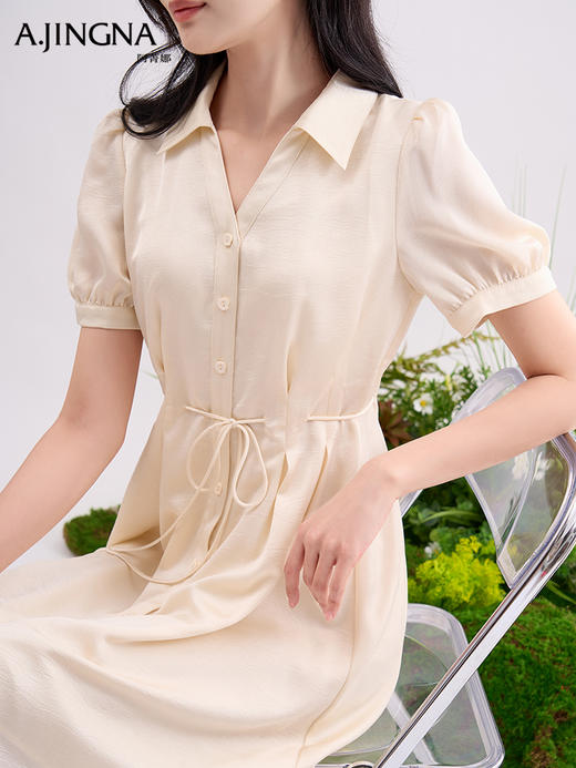 【法式轻奢】阿菁娜优雅POLO领气质收腰连衣裙F29X212017 商品图3