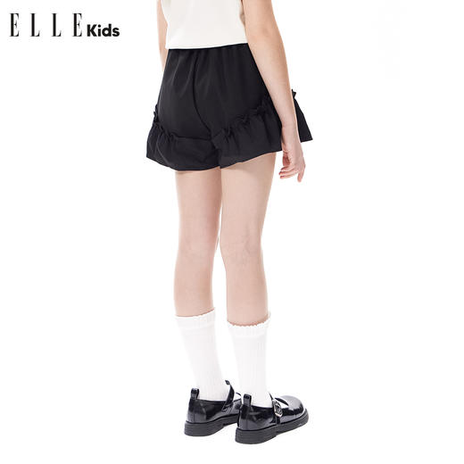 ELLEKIDS 童装 抗皱木耳边拼接法式短裤 商品图2