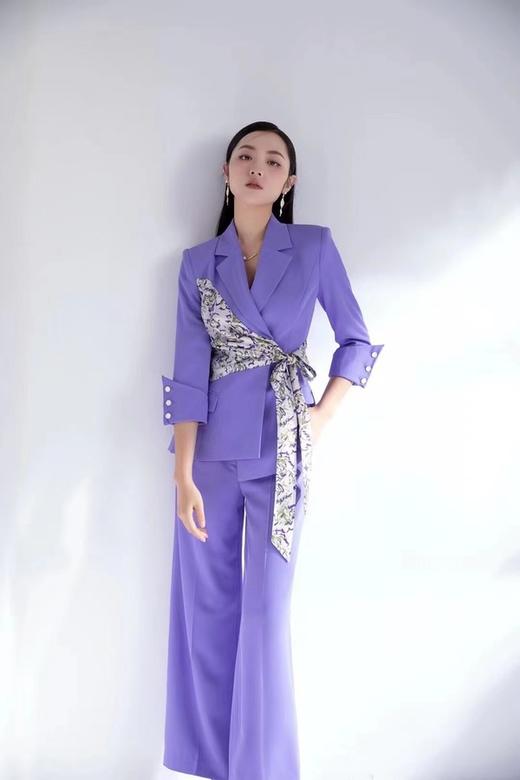 Le Malene 通勤撞色西装阔腿裤套装 15926 商品图3