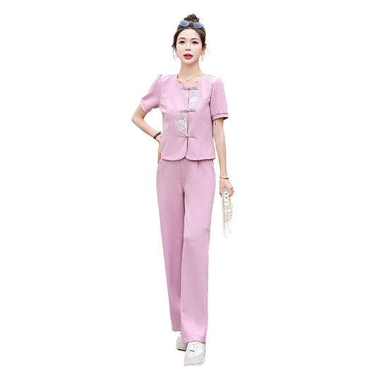 气质时尚复古新中式风刺绣设计高级感两件套MYH113 商品图4