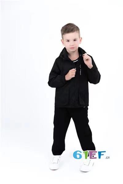 特价促！！Ayoryor(品牌清仓)  W042 连帽后竖条字母男童女童休闲外套-喜出 商品图2