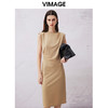 VIMAGE纬漫纪2024夏季新款时尚通勤无袖收腰显瘦连衣裙V2107728 商品缩略图0