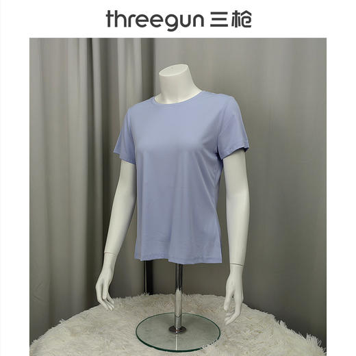 Threegun三枪 【凉感木代尔】圆领短袖女T恤衫打底衫-2L084A021 商品图10
