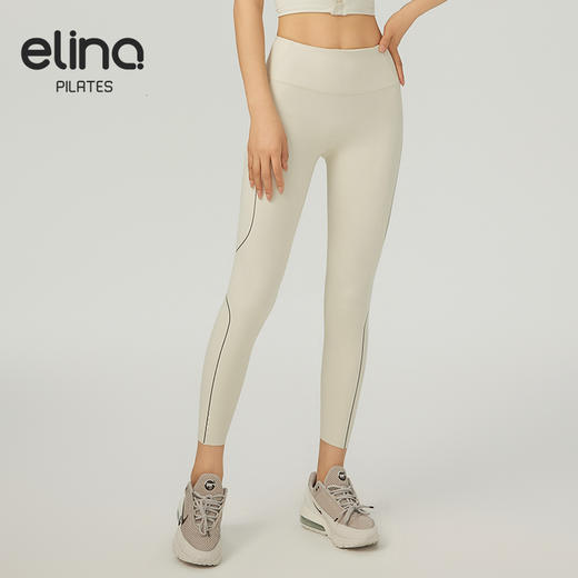 【女神节秒】elina一恋新款侧边条纹动感瑜伽普拉提九分裤QC2933（特价产品，收货7天内支持调换、不退款） 商品图0