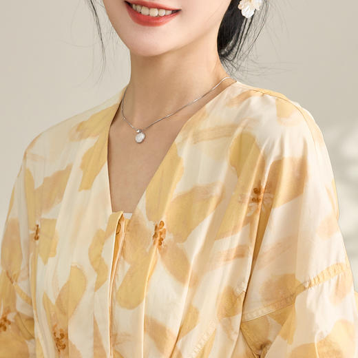 剩S/M/XL 米思阳2024夏季新款法式优雅气质短袖连衣裙时尚收腰大摆裙女2317 商品图4