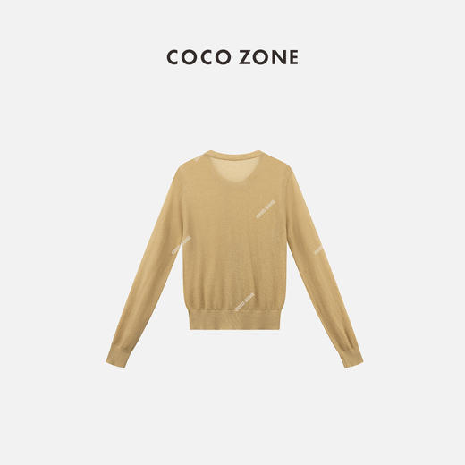 COCO ZONE2024”闪闪开衫“夏季时尚圆领长袖针织衫百搭纯色上衣CC2B0498 商品图1