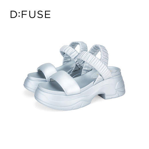 D:FUSE迪芙斯2024夏季新款吐司面包凉鞋松糕厚底增高一字带罗马凉鞋DF42115217 商品图5