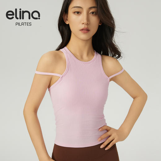 【双旦秒】elina一恋2024新款裸感假两件挂脖瑜伽普拉提背心AD41001（特价产品，收货7天内支持调换、不退款） 商品图3