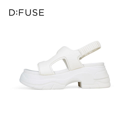 D:FUSE迪芙斯2024夏季新款松糕厚底不对称膨胀感罗马凉鞋DF42115218 商品图2