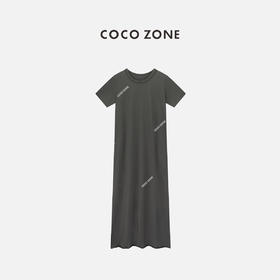 COCO ZONE"可儿裙”夏季时尚圆领短袖连衣裙简约显瘦高级感长裙CC1B1018