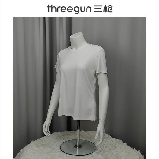 Threegun三枪 【凉感木代尔】圆领短袖女T恤衫打底衫-2L084A021 商品图1