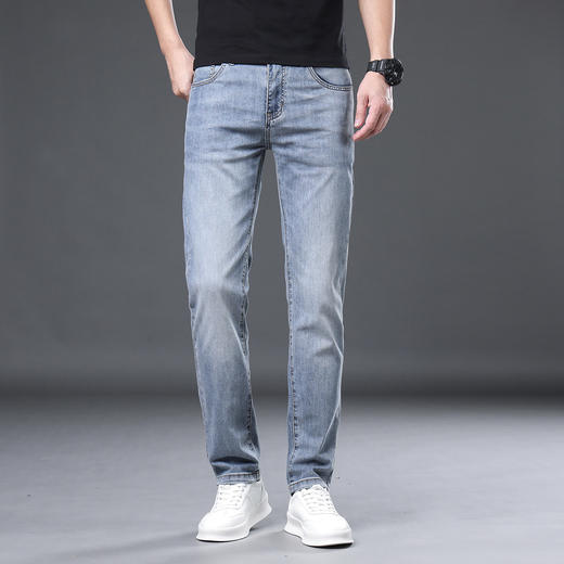 【含莱赛尔】罗蒙春夏弹力舒适男士牛仔裤休闲裤子男轻奢商务牛仔裤男 商品图4