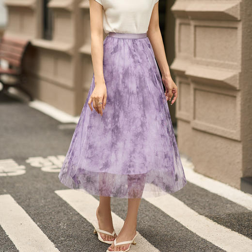 【压褶半裙】2025夏季百搭显瘦高腰百褶半身裙优雅裙子5P24BI0666 商品图0