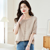 CC17-19762024新款圆领夏装短袖T恤妈妈针织衫宽松中老年显瘦遮肚子上衣女 商品缩略图1