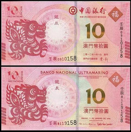 【面值兑换】我国首套生肖钞！中国银行澳门十二生肖对钞 商品图1
