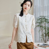 米思阳2025夏季新款新国风复古莱赛尔衬衫绣花花边设计衬衣女1675 商品缩略图0