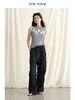 ForPoem 现货 24/SS原创设计轻薄透气格纹拼接假两件抽绳工装休闲裤 商品缩略图0