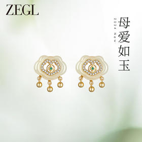 ZEGL设计师925银母亲节礼物和田玉耳环女2024新款新中式耳钉耳饰