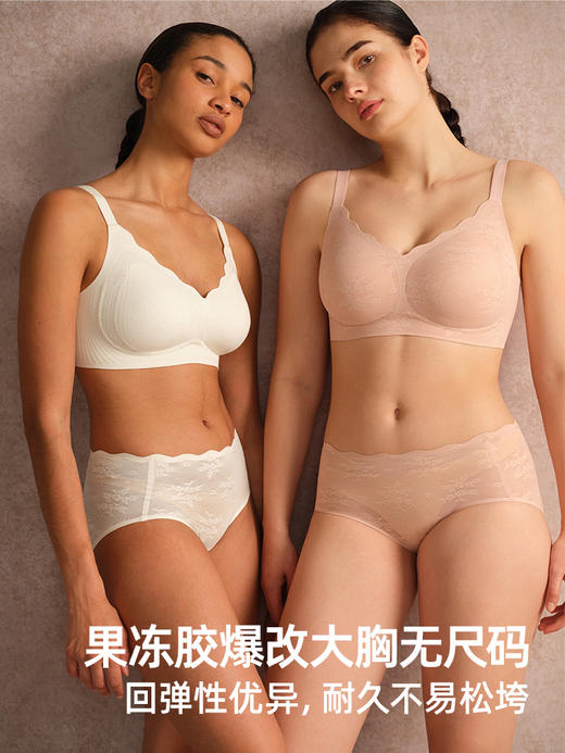 【小海棠】无痕文胸半固定杯软支撑蕾丝胸罩大胸无钢圈内衣女夏薄 商品图1