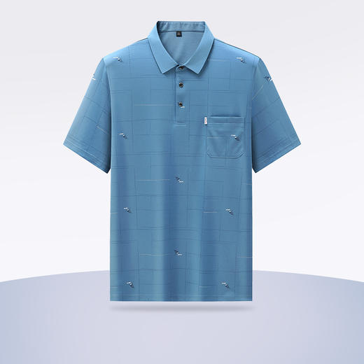 【新款DLS】大依优型大码短袖Polo衫翻领口袋加肥加大男士大号弹力透气舒适夏季半袖 商品图0