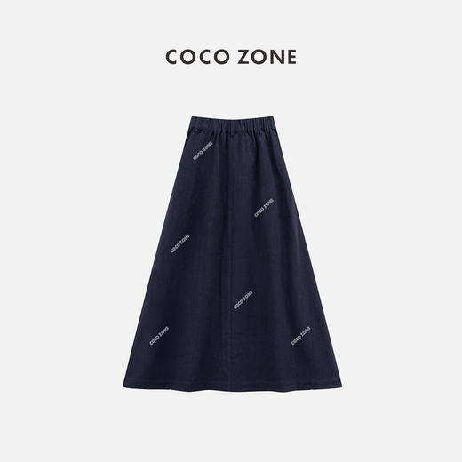 COCO ZONE“安迪半裙”夏季后松紧腰设计半身裙气质百搭纯色中长裙CC1B0938 商品图1