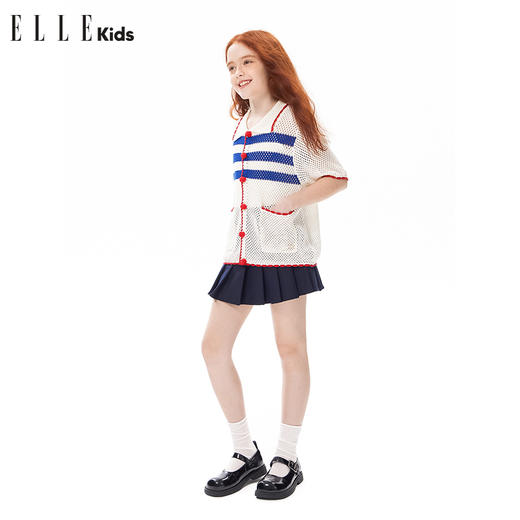 ELLEKIDS 童装 经典蓝白子针织开衫 商品图2