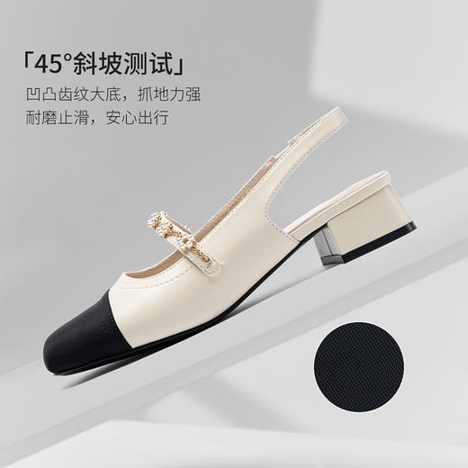 ZHR则则包头凉鞋女2024新款网红小香风珠链绊带凉鞋镂空玛丽珍鞋 商品图2