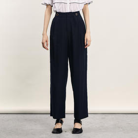 谜底休闲裤长裤女2024年夏季新品通勤风气质宽松阔腿裤242MK0687