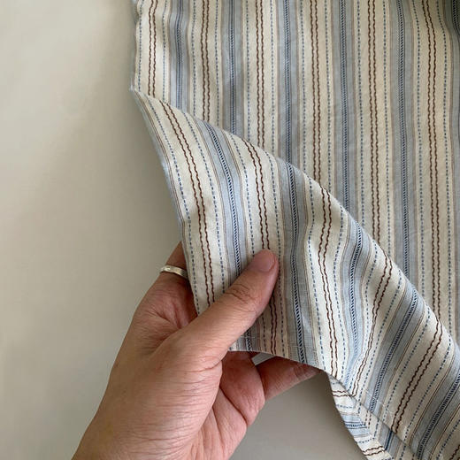 【小众设计！出门不撞衫系列】日系复古条纹短袖衬衫，夏季小众轻奢设计感，小个子衬衣外搭宽松上衣L 商品图2