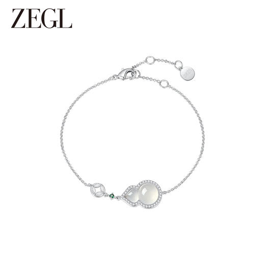 ZEGL设计师925银母亲节礼物白玉髓手链女2024年新款小葫芦手饰品 商品图1