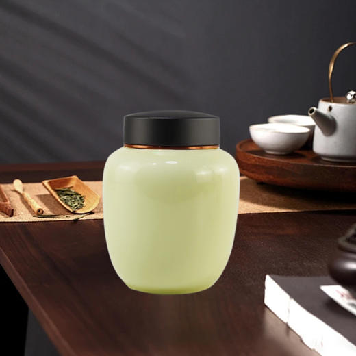 龙泉青瓷【米色.大度.瓷罐100g】25元1个.需购买15个包邮 商品图2