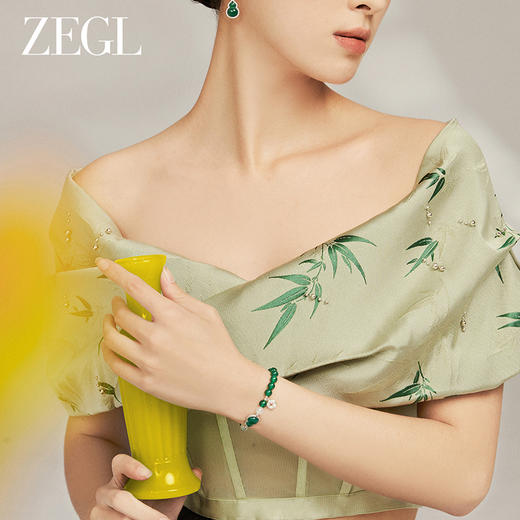 ZEGL设计师母亲节礼物绿玛瑙手串女款2024新款中式小葫芦手链手饰 商品图3