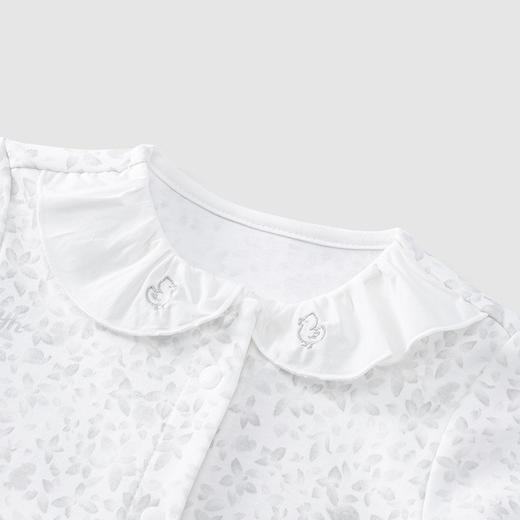 英氏女宝宝蛤衣翻领花影四季长袖纯棉碎花婴儿连体衣YLAAJ0P036A 商品图1