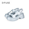 D:FUSE迪芙斯2024夏季新款松糕厚底不对称膨胀感罗马凉鞋DF42115218 商品缩略图5