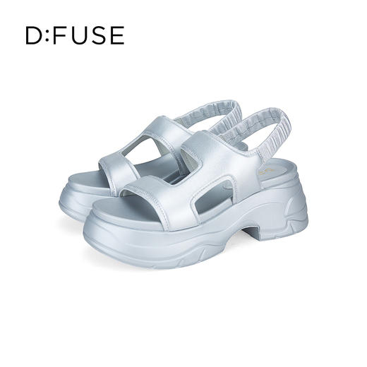 D:FUSE迪芙斯2024夏季新款松糕厚底不对称膨胀感罗马凉鞋DF42115218 商品图5